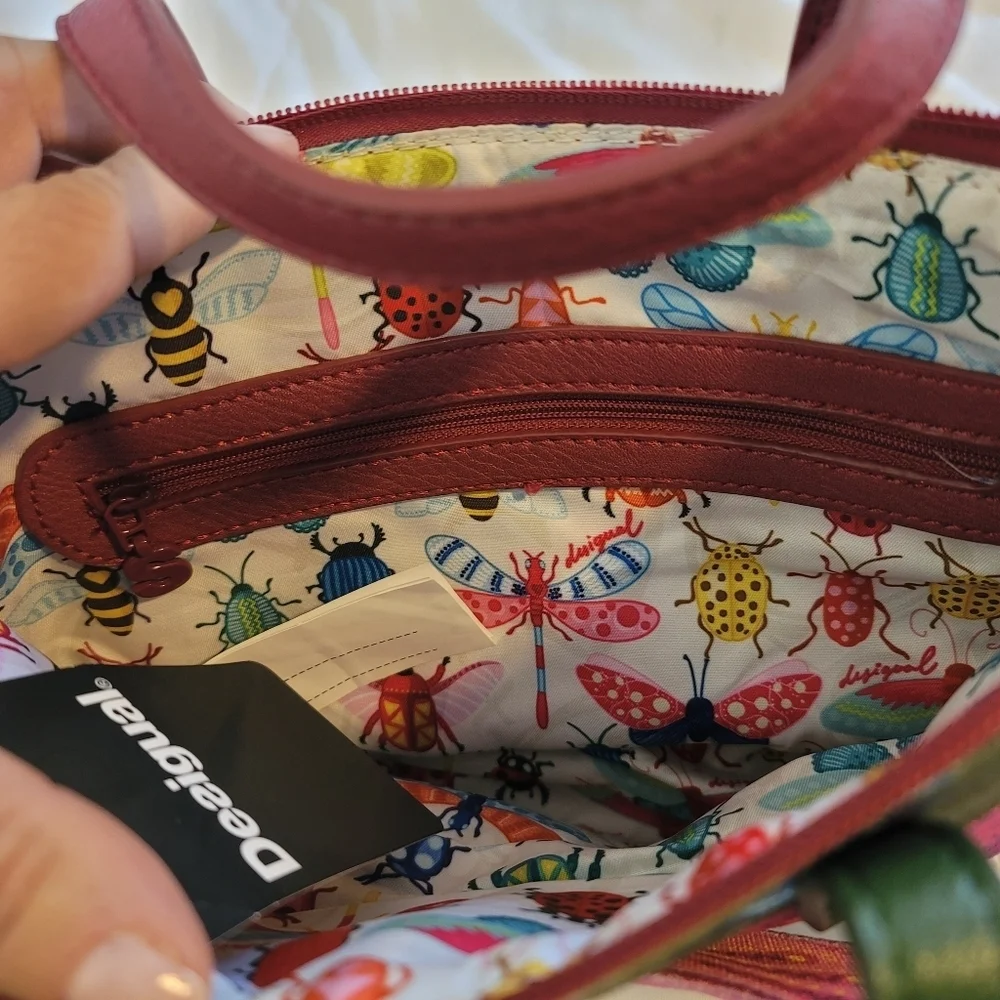NWT Desigual Bols Bag 4092 Embroidered Butterfly Discontinued